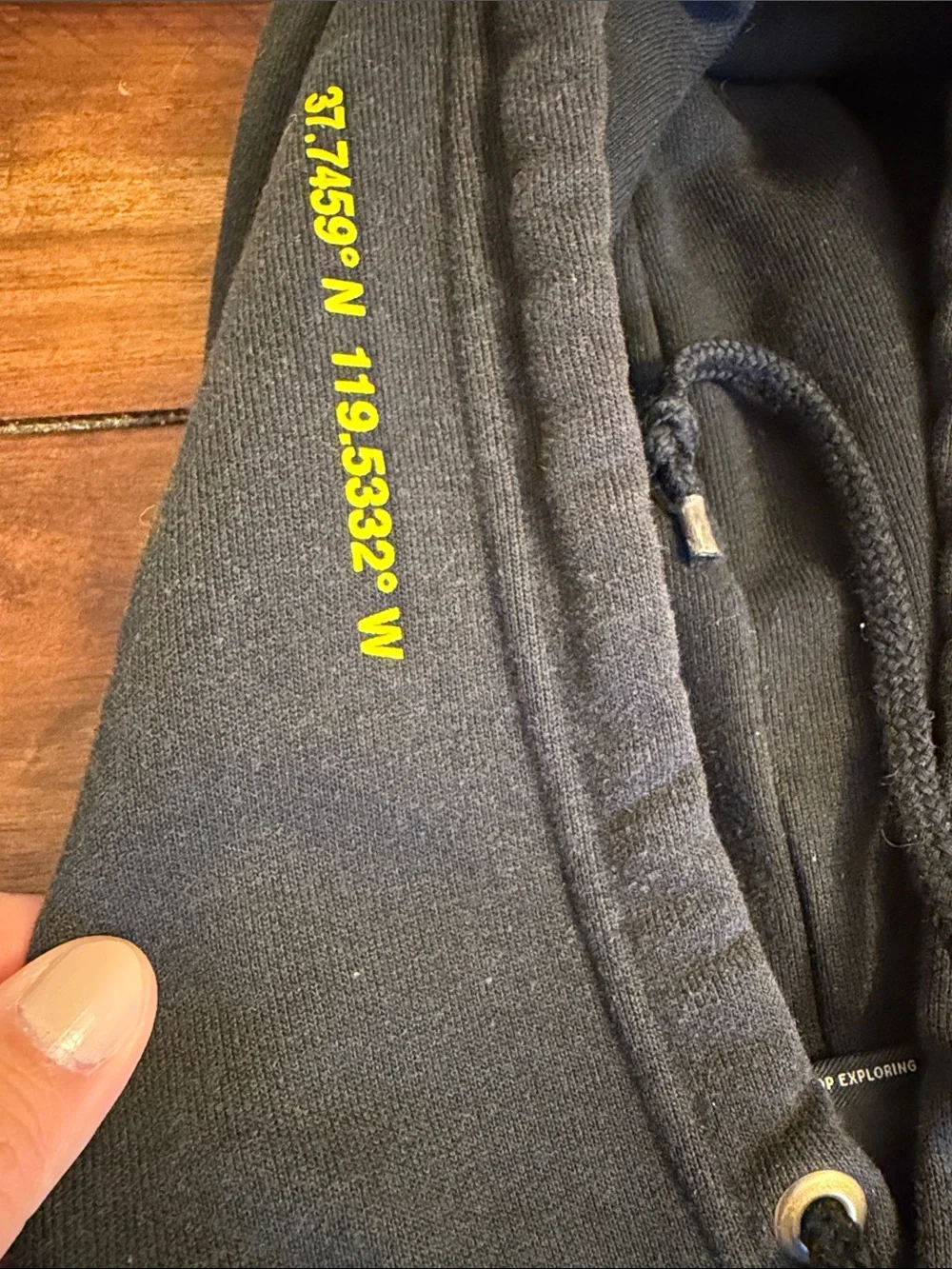 The North Face Black Hoodie with White Logo and Yellow Accent size small